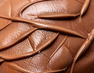 Close-up of a swirled chocolate surface