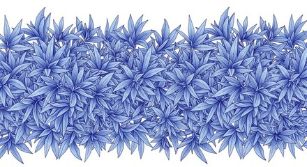 Seamless pattern of blue agave plant isolated on white background for design