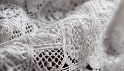 Obraz premium Close-up of intricate white lace (1)