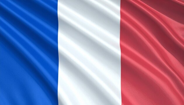 France national flag with vertical blue, white, and red bands, gently waving fabric texture, symbolizing liberty, equality, fraternity, and enduring national pride.
