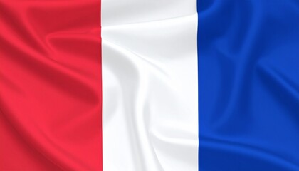 France national flag with vertical blue, white, and red bands, displayed with fabric texture and folds, symbolizing liberty, equality, fraternity, and national pride.