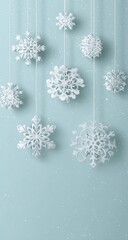 Paper snowflakes hanging