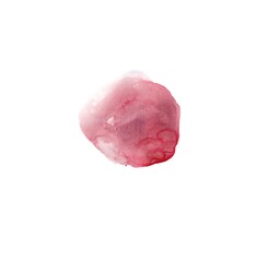 Pink watercolor splashes on a white background. An element of design, a spot of paint in an abstract shape