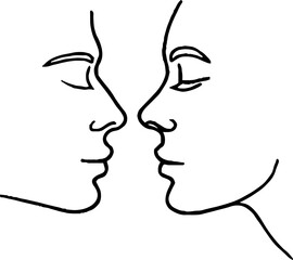 Minimalist line art illustration of people silhouette for wall art or tattoo design