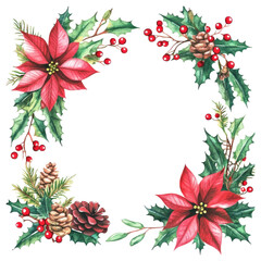 Fototapeta premium PNG Winter flower Frame flowers art illustration.