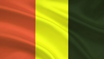 Obraz premium National flag of Guinea with three equal vertical stripes—red (left), yellow (center), and green (right)—symbolizing sacrifice, wealth, and vegetation.