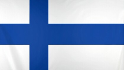Obraz premium Finland’s white flag with blue Nordic cross—symbolizing lakes, snow, and northern serenity.