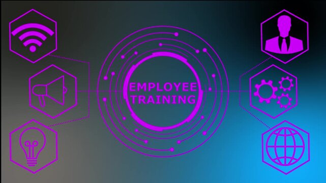 Employee training concept technology business ideas. business technology virtual screen background. performance metrics, and business insights from large data sets ,network , business ...