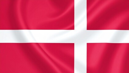 Obraz premium Denmark’s red flag with white Nordic cross—symbolizing Christianity, heritage, and historic legacy.