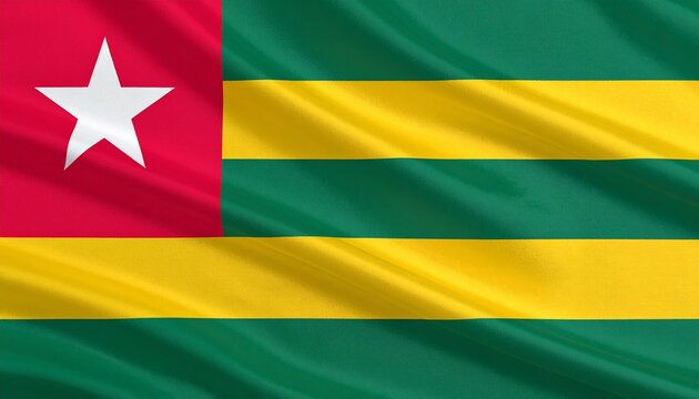 Togo&rsquo;s green-yellow striped flag with red square and white star&mdash;symbolizing agriculture, resources, sacrifice, and peace.