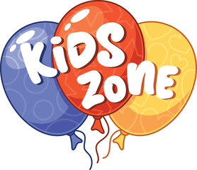 Kids zone logo balloon design
