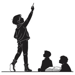 silhouette of a boy playing with a ball