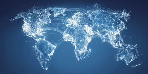 Global network map, abstract world design