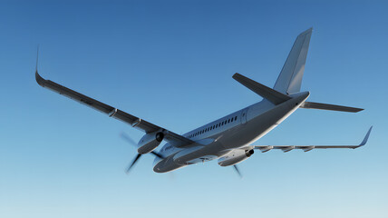 Obraz premium Soaring Above Paradise A Private Jet's Journey Over Tropical Islands and Azure Waters, a Symbol of Luxury and Exotic Destinations