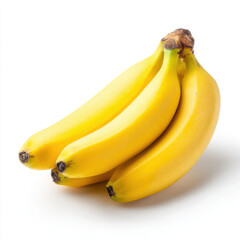 Simple Still Life: Fresh Yellow Bananas on White