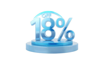 18% Off Sale 3D Rendered Discount Sign
