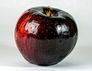 Close-up of a vibrant, dark red apple