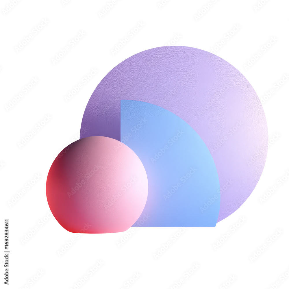 Poster geometric shapes in soft pastel colors create an abstract composition showcasing harmony and balance