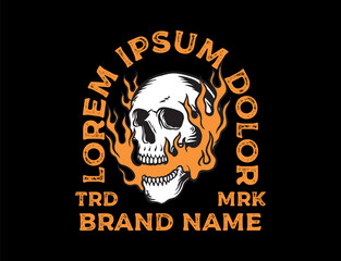 skull with flame vector design