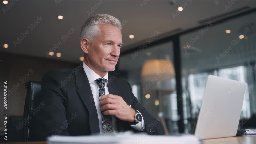 Poster focused medium shot capturing a manager approving ai risk scores on a laptop clear approval button s