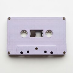 Fototapeta premium Vintage white cassette tape detailed close-up shot for nostalgic media collection white background