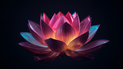 Radiant Lotus Flower Illuminated with Vibrant Colors