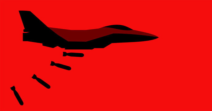 Military plane drops bombs