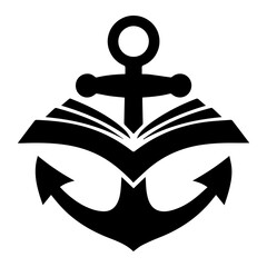 Anchor with Open Book and Chain: Symbol of Knowledge and Stability