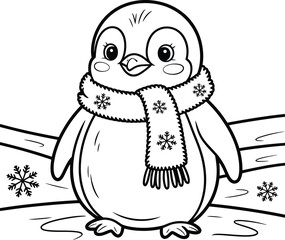 Obraz premium Cute Penguin Coloring Page