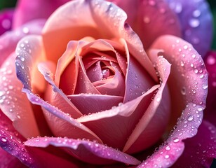 Close-up of a vibrant multi-colored rose