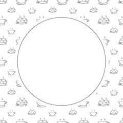 hand drawn food and beverage frame background