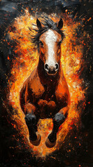 horse in fire