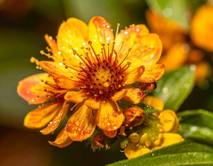 Close-up of a vibrant orange and yellow flower