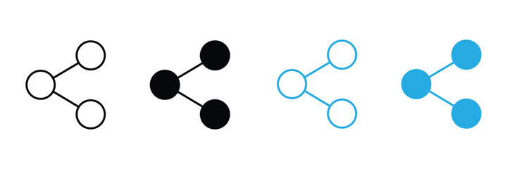 Share icon set vector on white background. raphic, design, connection, communication, internet, online, digital, technology, symbol.