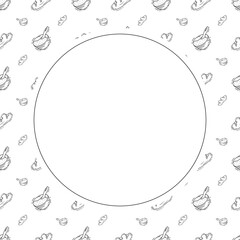 hand drawn food and beverage frame background