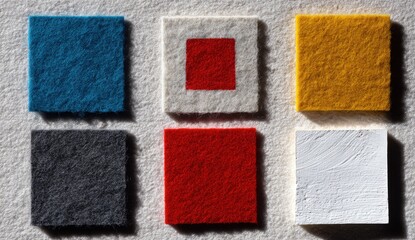 Fototapeta premium Colorful squares on a light surface