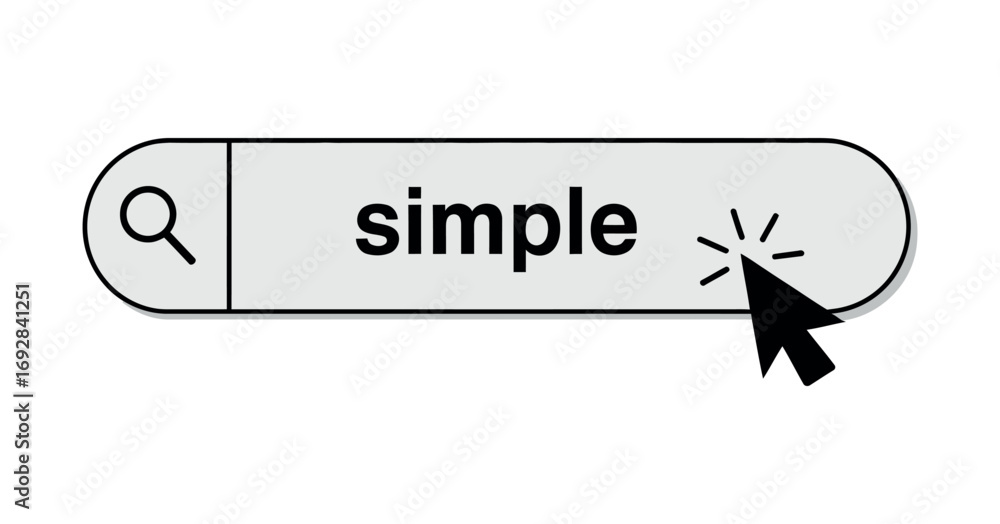 Poster simple search bar vector illustration for website design and user interface on transparent backgroun