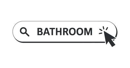 Bathroom Search Bar with Cursor Click Vector Illustration for Online Shopping and Interior Design Ideas
