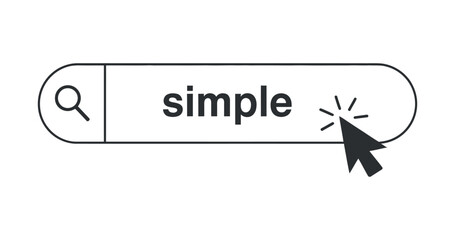 Simple Search Bar Vector Illustration for Website Design and User Interface on White Background
