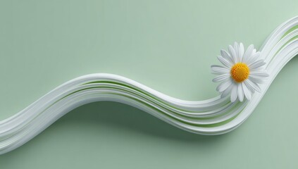 Abstract floral still life on a mint green background