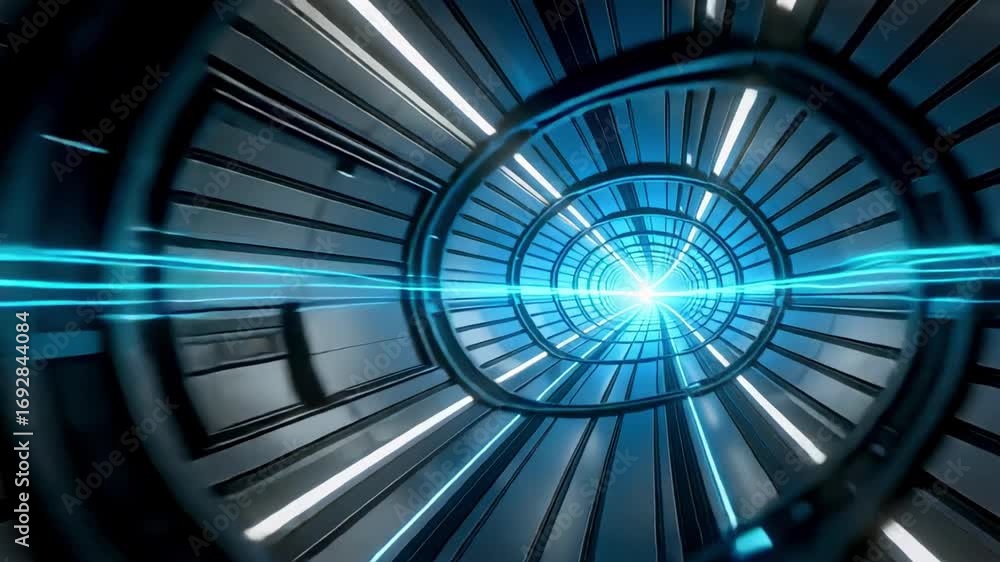 Aufkleber abstract futuristic tunnel background with light speed animation and technology design 100