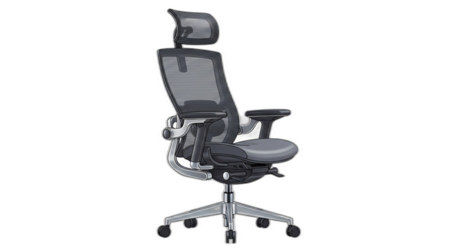 Ergonomic office chair with mesh back and headrest