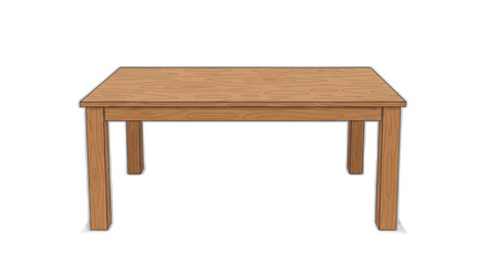 A wooden table with four legs against black backdrop