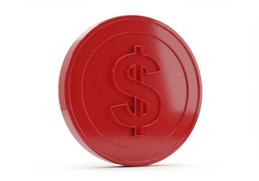 Bright red bitcoin coin symbol crypto digital currency financial asset
