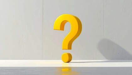 Yellow question mark on white