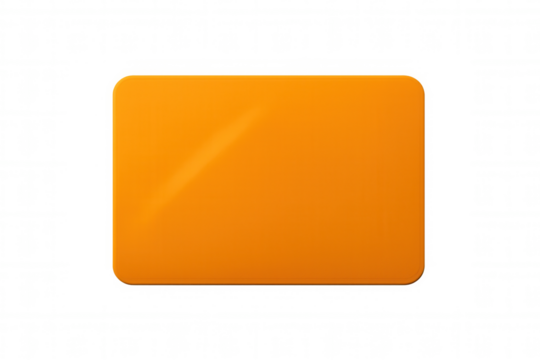 Orange rounded rectangle floating against transparent backdrop, perfect for design layouts