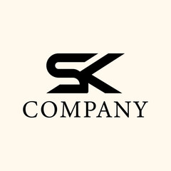 vector logo from the letter SK minimalist