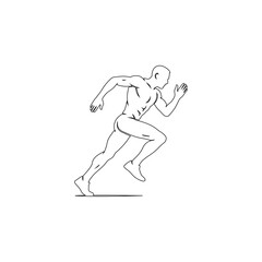 Silhouette of a man running and jumping vector illustration