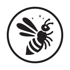 Bee vector silhouette outline logo design concept illustration