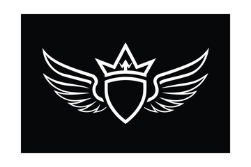 eagle shield with wings vector design icon